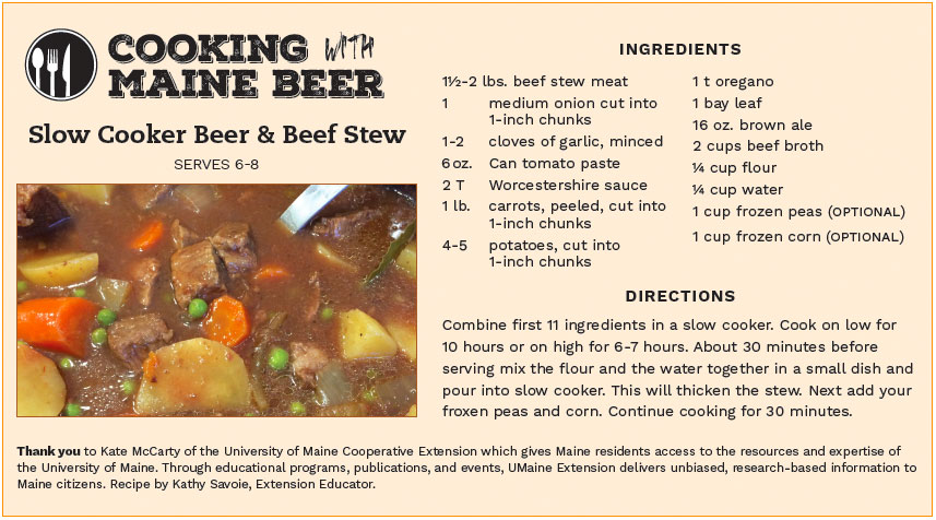 Cooking with Maine Beer-Slow cooker Beef and Beef Stew